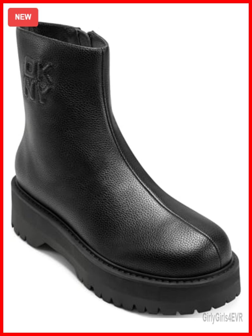 Lug Sole Chelsea Boots With Side Zipper Ankle Leather